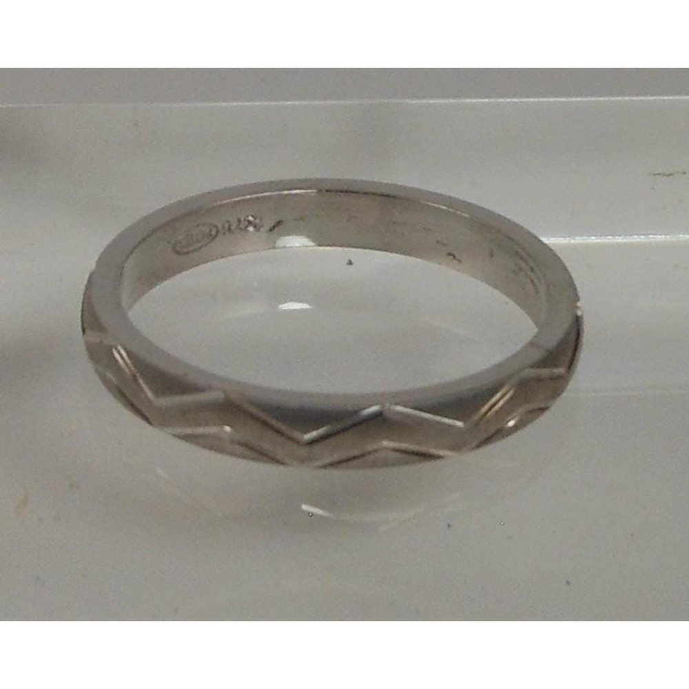 Vintage 925 Sterling Silver‎ Diamond-Cut Ring Thailand Handcrafted Size 12 NOS - Picture 5 of 9